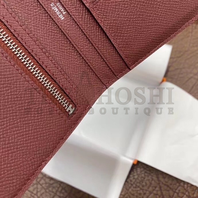 H**me5 Bearn Compact Wallet In Bordeaux Epsom Leather Master Quality