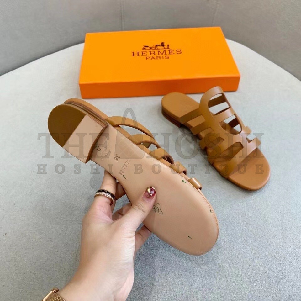 H**me5 Camelia Sandals In Brown Calfskin Master Quality