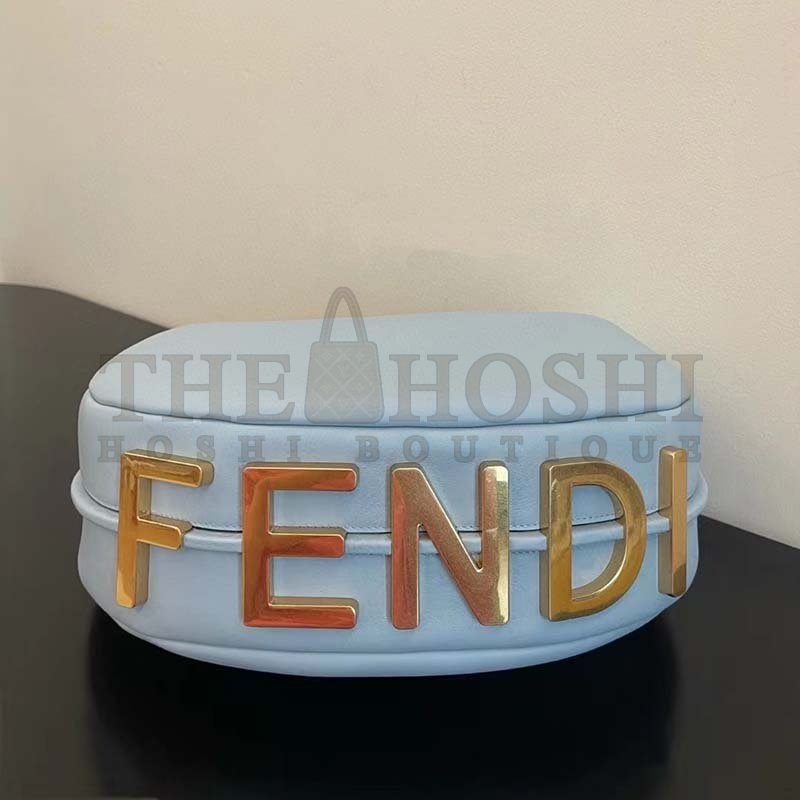 F**di Women FF F**digraphy Small Light Blue Leather Bag Master Quality