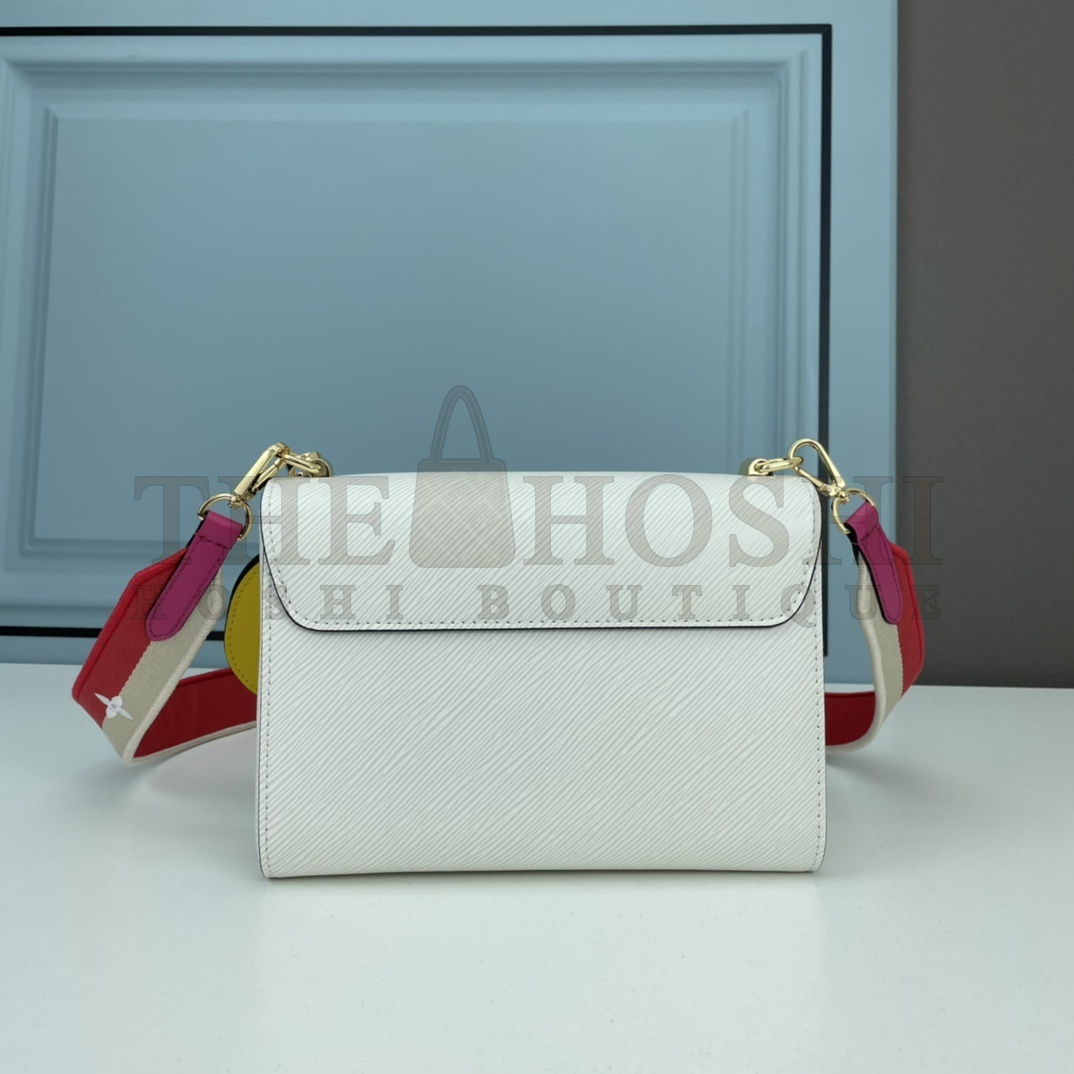 L0vis Vvtt0n LV Women Twist MM Lemon Handbag White Epi Grained Cowhide Master Quality