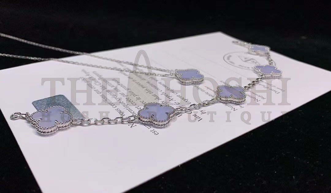 V*n Cl**f & Arpels Purple Chalcedony Clover Bracelet,Vintage Alhambra bracelet, 5 motifs Master Quality