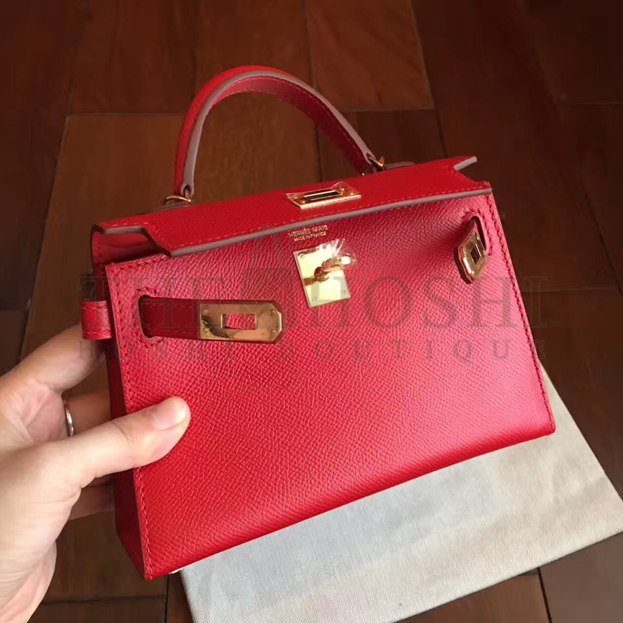 H**me5 Red Epsom Kelly Mini II Handmade Bag Master Quality
