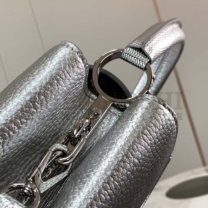 L0vis Vvtt0n LV Women Capucines BB Handbag Etain Metallic Gray Taurillon Leather Master Quality