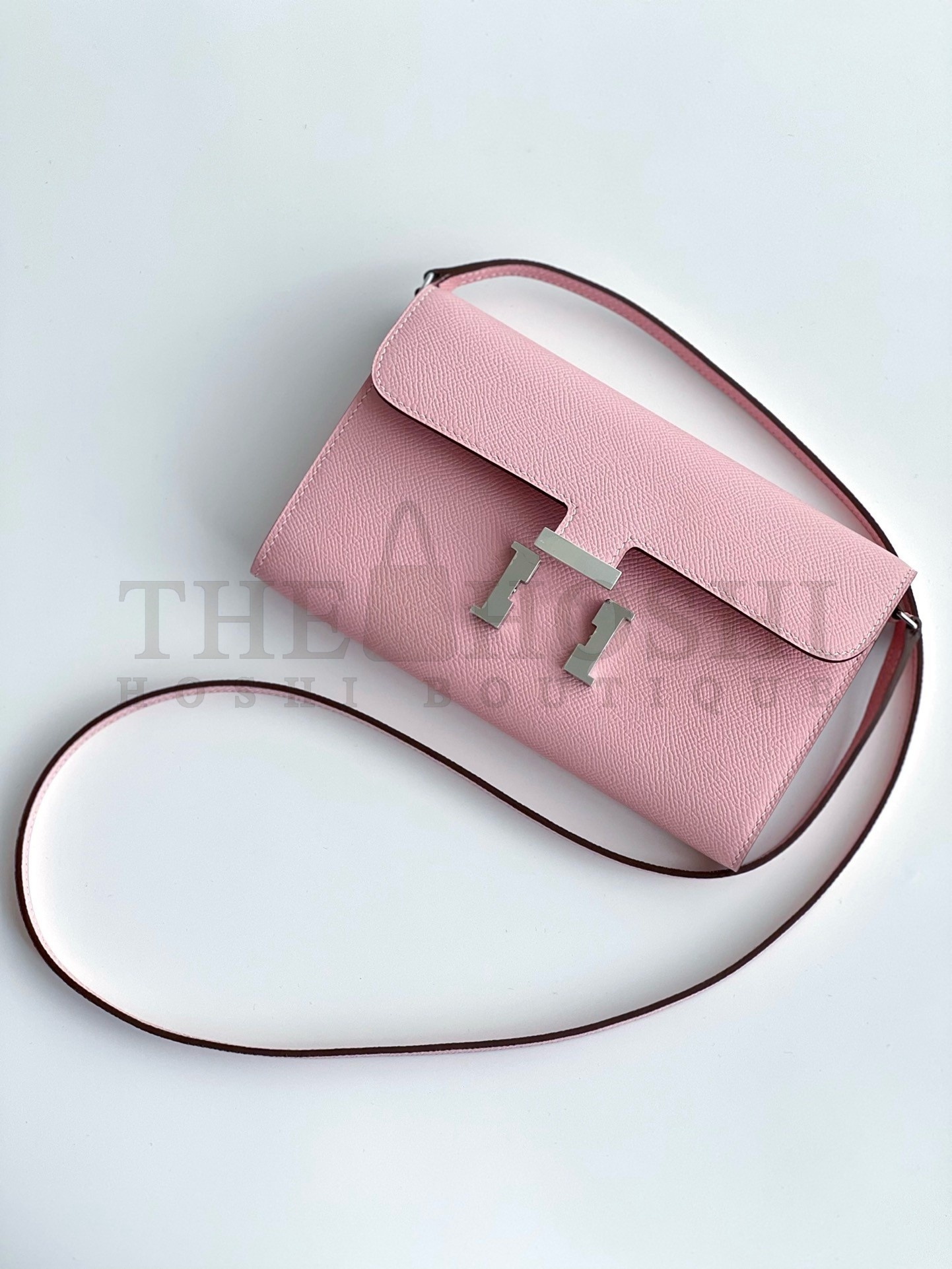 H**me5 Constance To Go Wallet in Pink Epsom Calfskin Master Quality