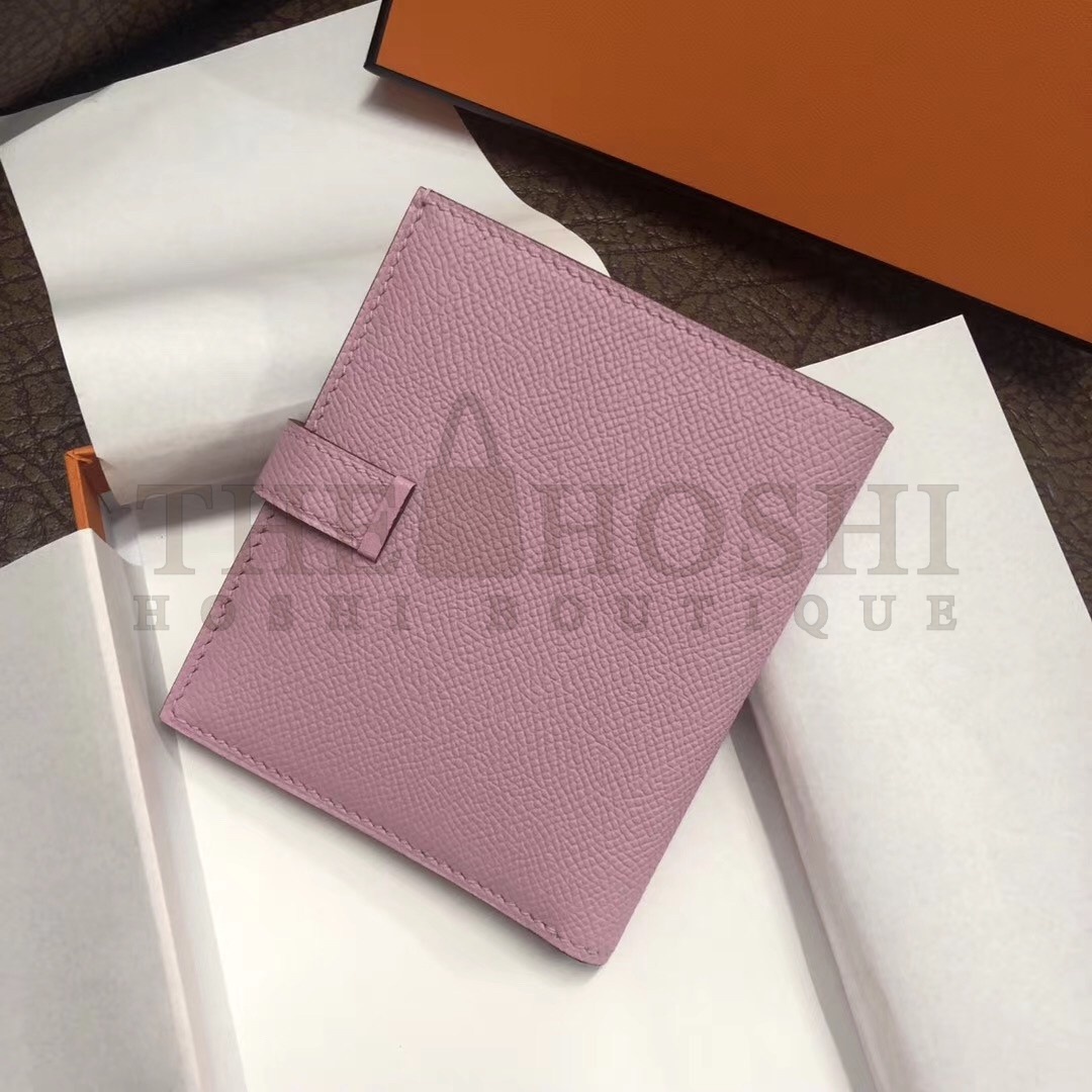 H**me5 Bearn Compact Wallet In Pink Epsom Leather Master Quality