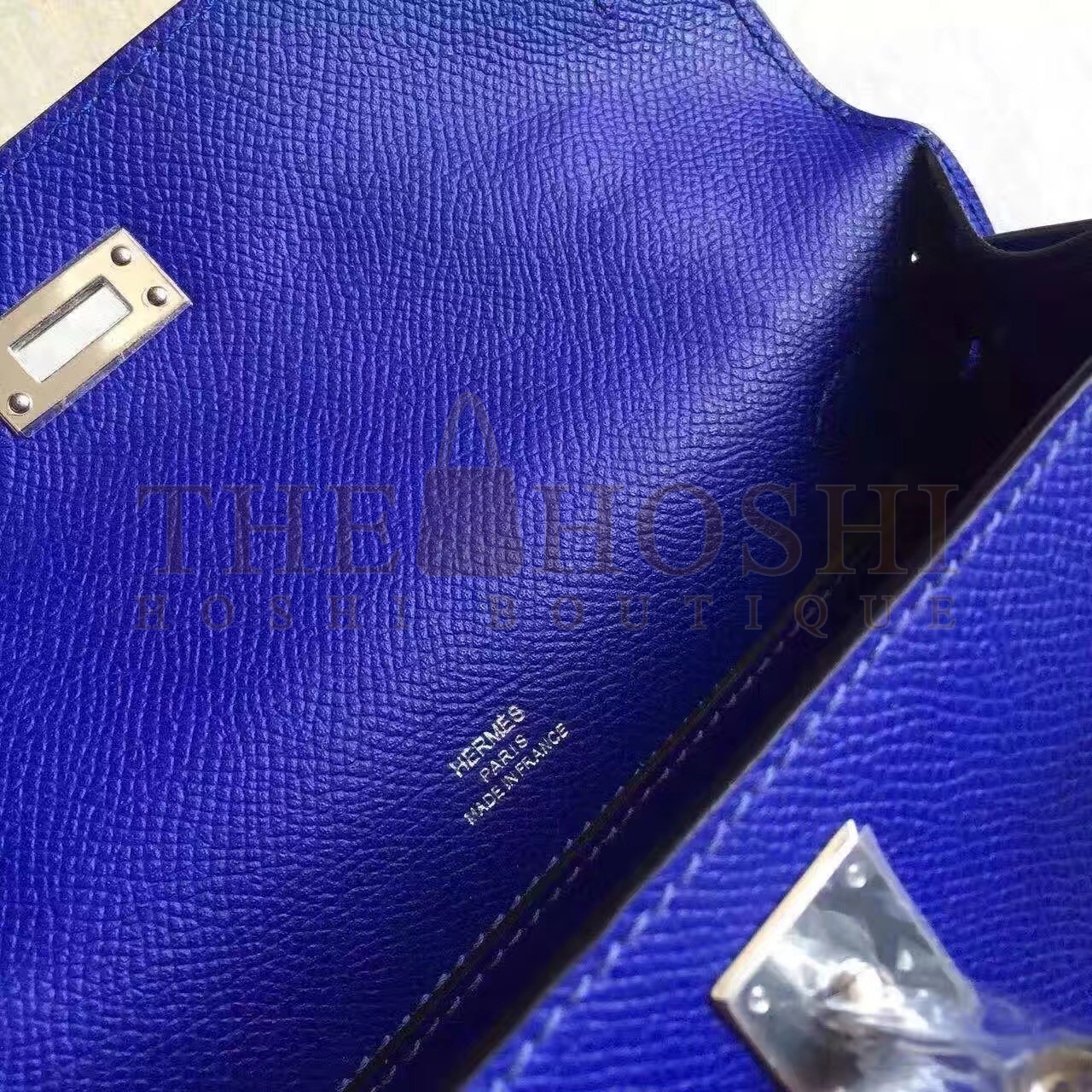 H**me5 Blue Electric Kelly Pochette Epsom Handmade Bag Master Quality