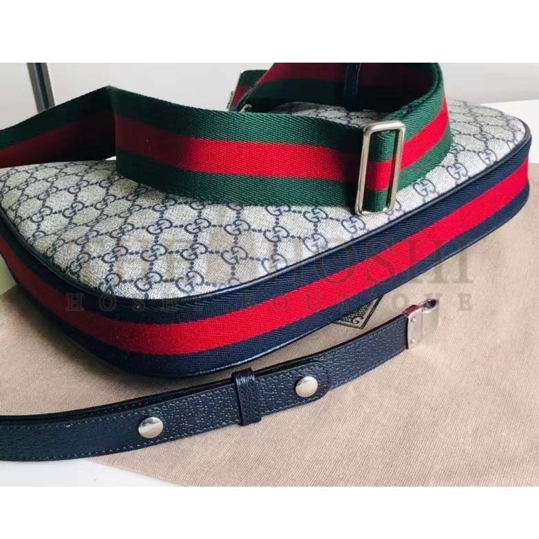 Gvc*1 Women GG Attache Large Shoulder Bag Beige Blue GG Svp*me Canvas Master Quality