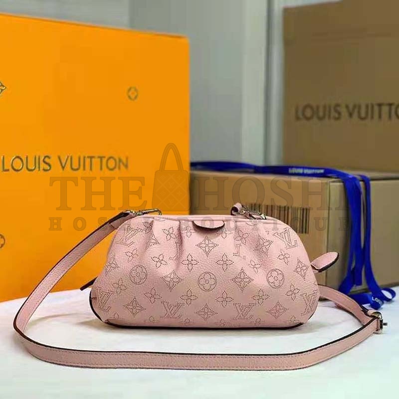 L0vis Vvtt0n LV Women Scala Mini Pouch Magnolia Pink Mahina Perforated Calf Leather Master Quality
