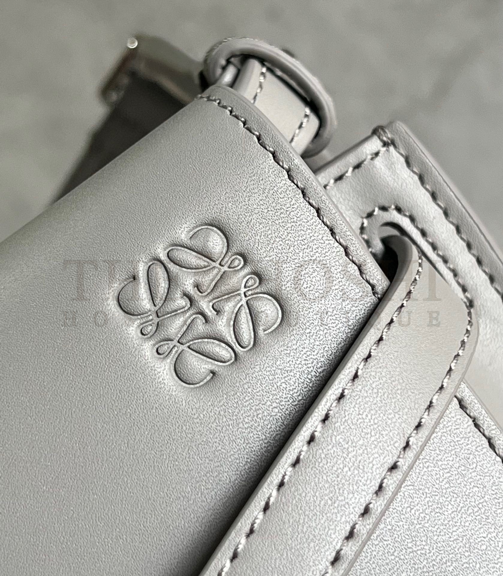 L0ew* Gate Dual Mini Bag In Grey Calfskin Master Quality