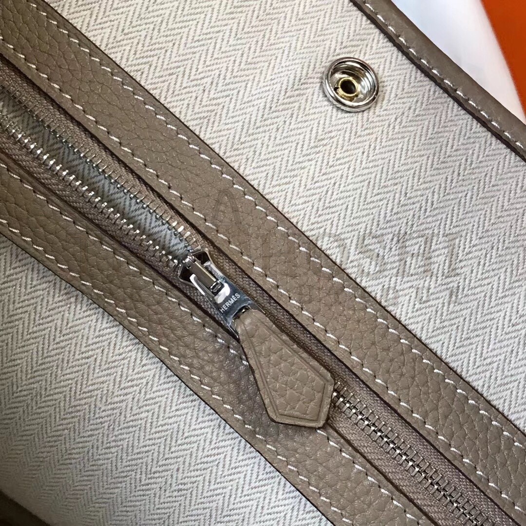 H**me5 Garden Party 30 Bag In Grey Clemence Leather Master Quality