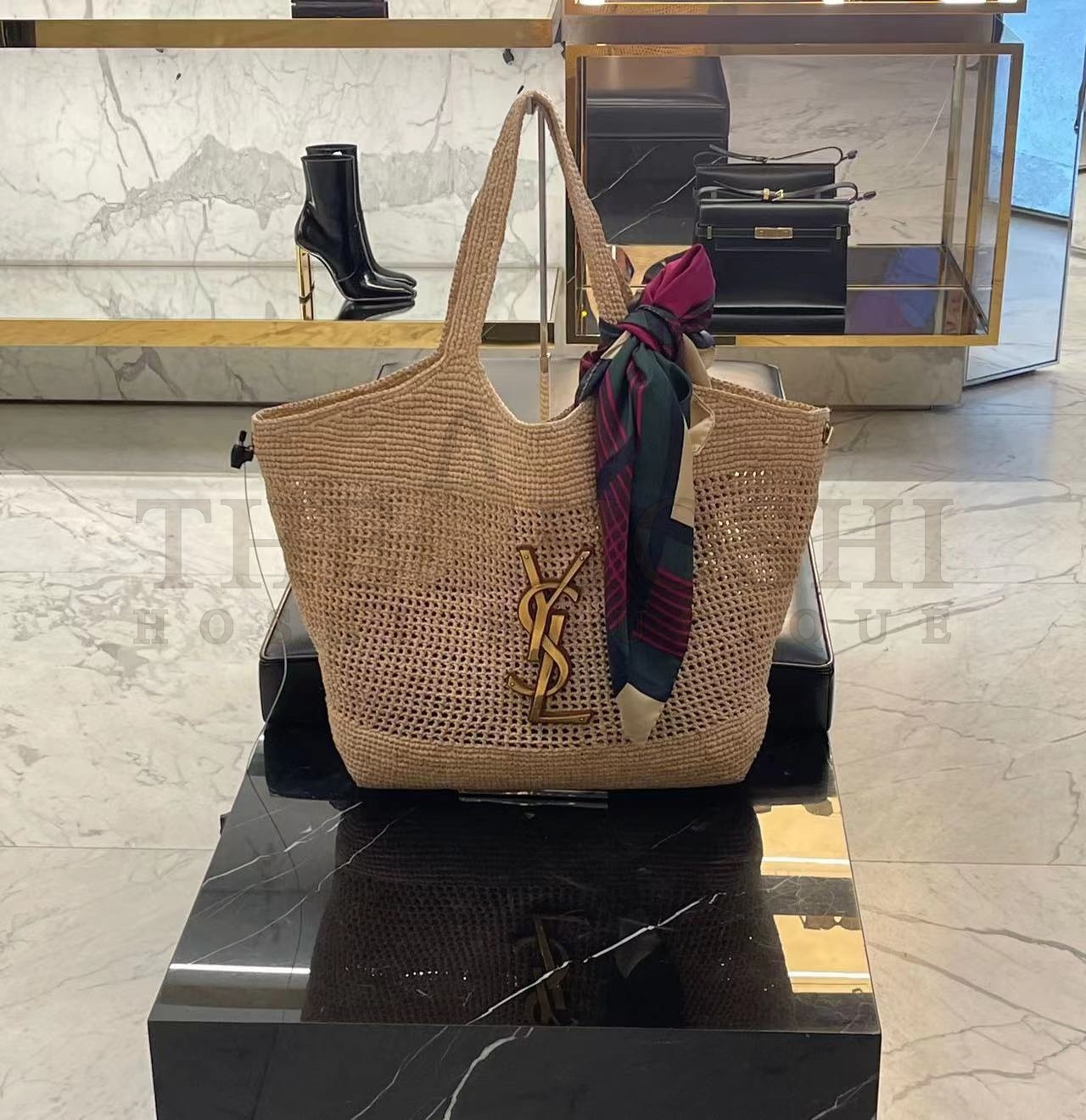 Sa1nt Lau*nt Y51 Raffia Icare Embroidery Logo Tote Bag Master Quality