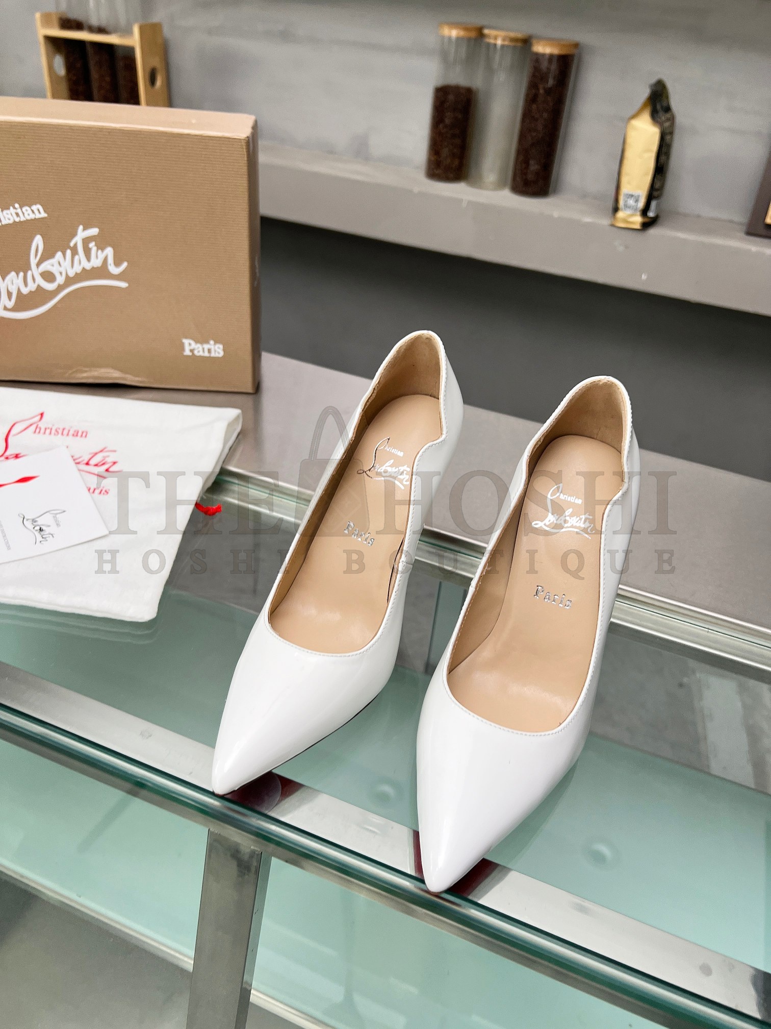 CL Chr1st1an Louboutin Pointed Heels Toe Mule 8.5cm/10.5cm White Calfskin Leather Master Quality