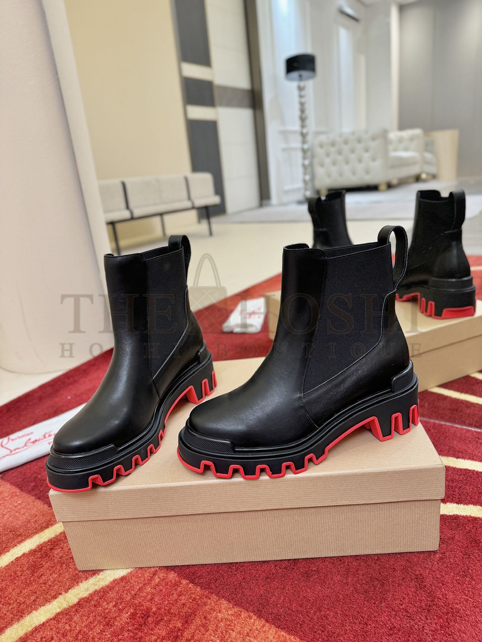Chr1st1an Louboutin CL Black Elastic Sole Loafers Boots 2025SS Master Quality
