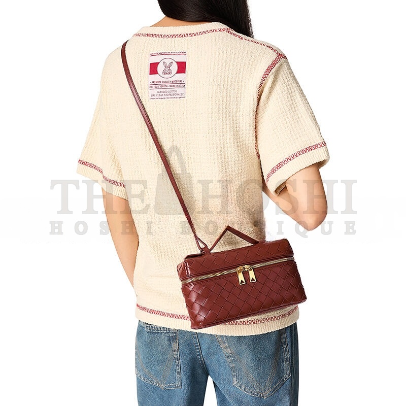 B0tt*ga Ven*ta BANG BANG INTRECCIATO LEATHER VANITY CASE 789109V3IV12504 (22*12.5*5cm) Master Quality