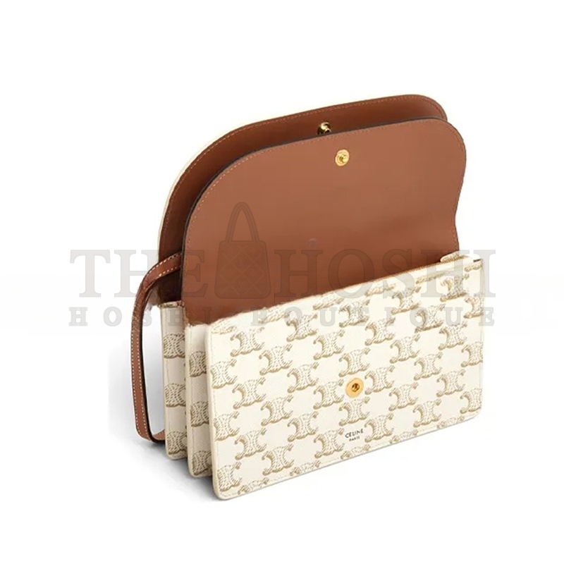 Ce1i*e CROSSBODY BAG IN TRIOMPHE CANVAS AND SMOOTH LAMBSKIN 10D852CG9.01TA (20*11.5cm) Master Quality