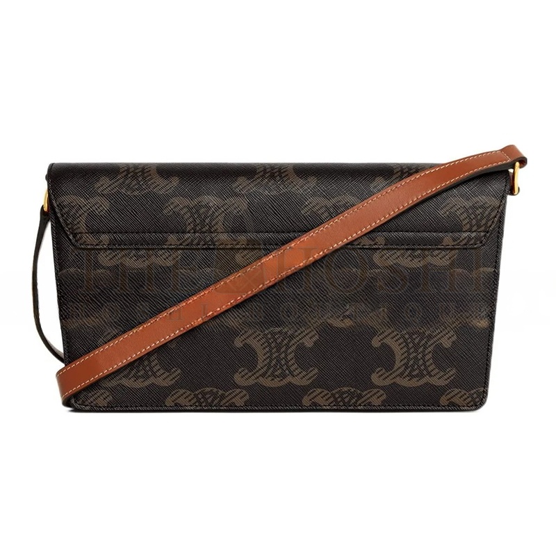 Ce1i*e SHOULDER BAG IN TRAPEZE TRIOMPHE METAL SNAP CALFSKIN 199282EPP.04LU (26.2*14.5*2cm) Master Quality