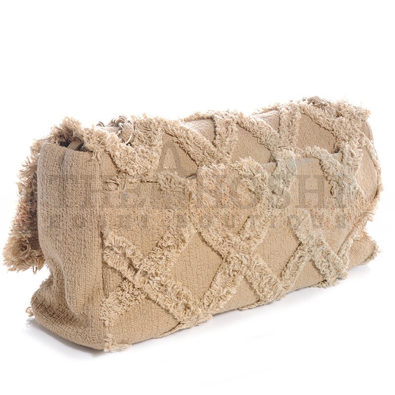 Ch**el TWEED NATURE FLAP DARK BEIGE (36*20*9cm) Master Quality