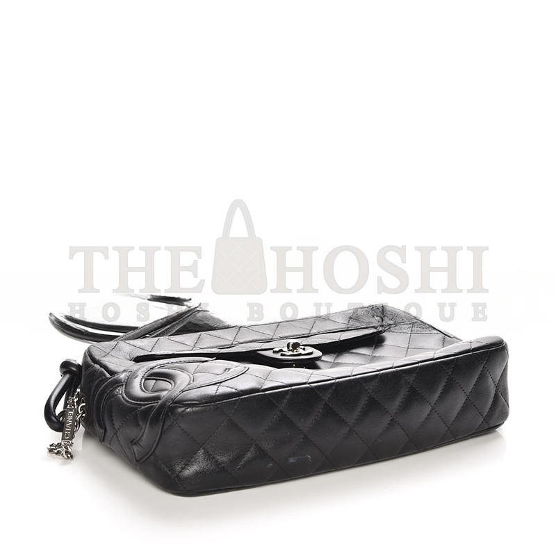 Ch**el CALFSKIN QUILTED CAMBON CAMERA CASE BLACK 222459 (27*16.5*6cm) Master Quality