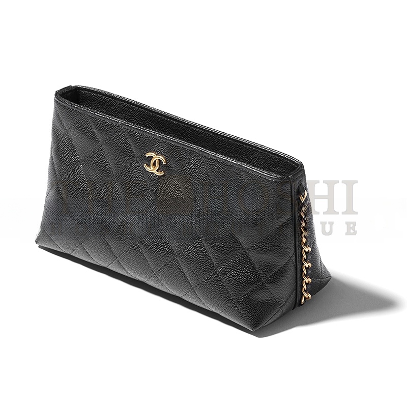 Ch**el CLUTCH WITH CHAIN GRAINED SHINY CALFSKIN GOLD-TONE METAL AP4700 (23*12*8cm) Master Quality