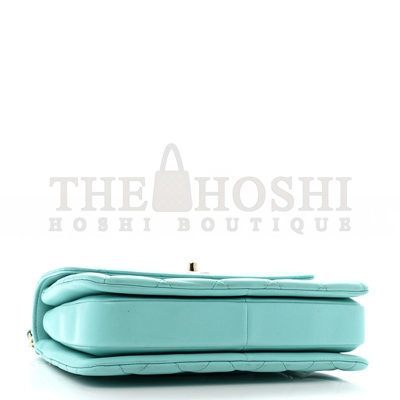 Ch**el LAMBSKIN QUILTED SMALL TRENDY CC DUAL HANDLE FLAP BAG BLUE (25*17*9cm) Master Quality