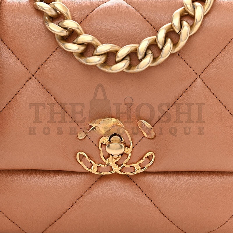 Ch**el LAMBSKIN QUILTED MEDIUM 19 FLAP 1614648 (25*17*8cm) Master Quality