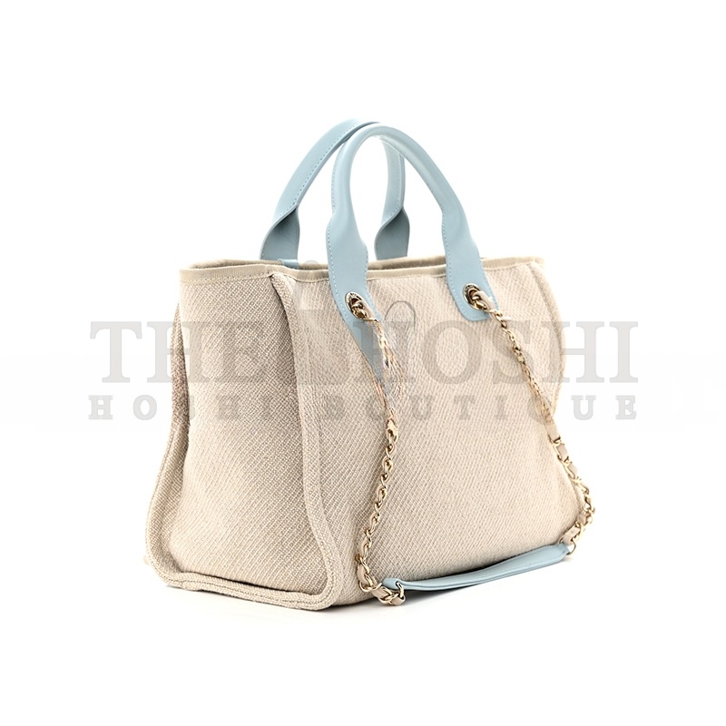 Ch**el MIXED FIBERS SMALL DEAUVILLE TOTE 1294895 (34*26*15cm) Master Quality