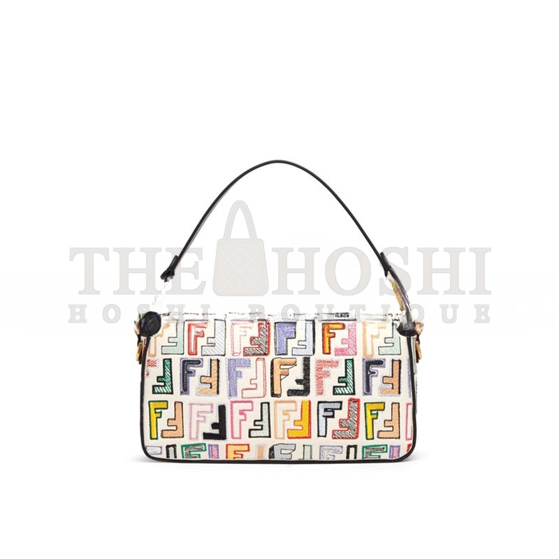 F**di BAGUETTE BAGUETTE BAG IN EMBROIDERED FF PATTERN CANVAS (27*15*6cm) Master Quality