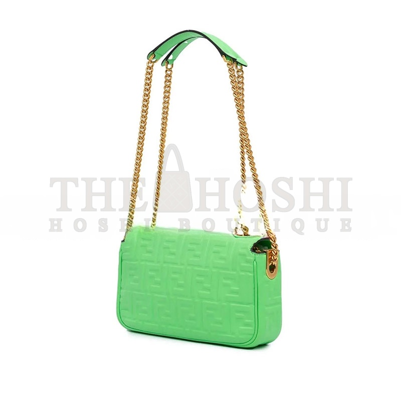 F**di ZUCCA EMBOSSED LEATHER CHAIN MIDI BAGUETTE (23*13*6cm) Master Quality