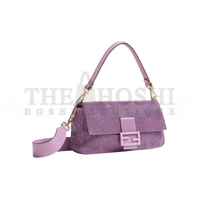 F**di BEADED BAGUETTE PURPLE SHOULDER BAG 8BR600AM2LF1JCO (27*15*6m) Master Quality