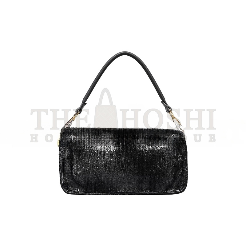 F**di BEADED BAGUETTE BLACK SHOULDER BAG 8BR600AM2LF0KUR (27*15*6cm) Master Quality