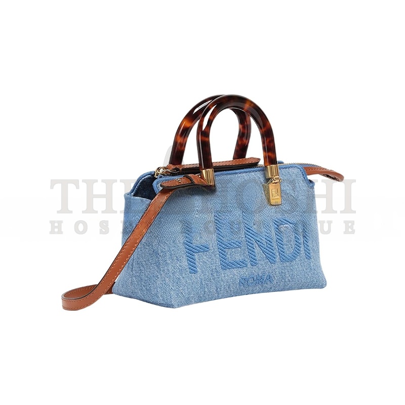 F**di BY THE WAY SMALL DENIM BOSTON TOTE CROSSBODY BAG 8BS067AJR2F1LB6 (20*12*9m) Master Quality