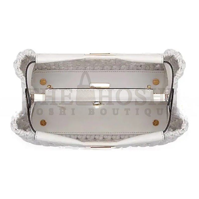 F**di MINI PEEKABOO ICONIC SATCHEL WHITE 8BN244AD6HF0QVL (23*18*11cm) Master Quality