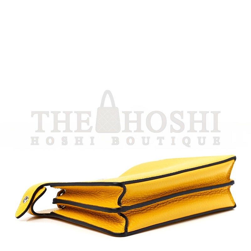 F**di CUOIO ROMANO VITELLO COVER BI-COLOR PEEKABOO I SEE U X CROSS SATCHEL SUNFLOWER STONE MIMOSA (23*14.5*6cm) Master Quality