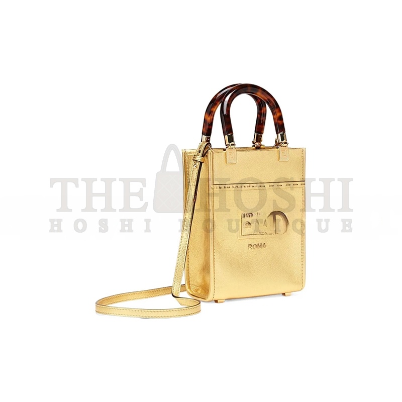 F**di MINI SUNSHINE SHOPPER TOTE GOLD 8BS051AJH7F1GNN (18*13*6m) Master Quality