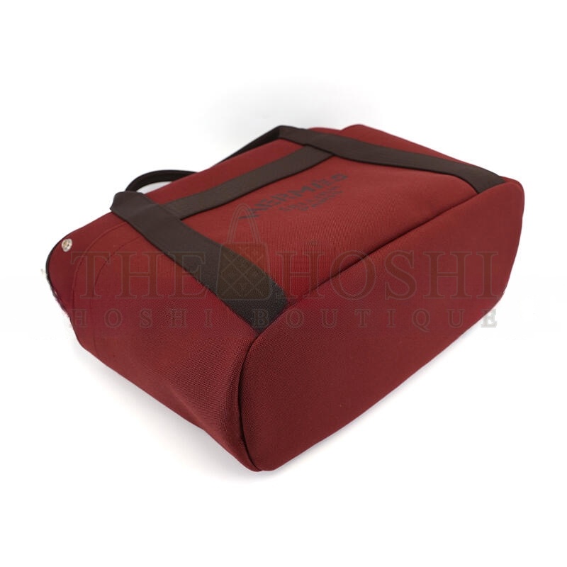 H**me5 MASTER SAC DE PANSAGE TOTE BAG 55 IN ROUGE H CANVAS WITH SILVER BUCKLE (48*35*27cm) Master Quality