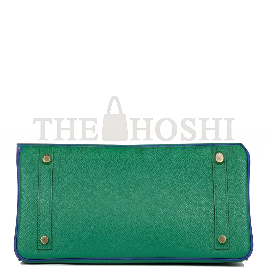 H**me5 BIRKIN 35 EPSOM MALACHITE GREEN AND AQUA BLUE BAG H028368CK6Z (25*20*13cm) Master Quality