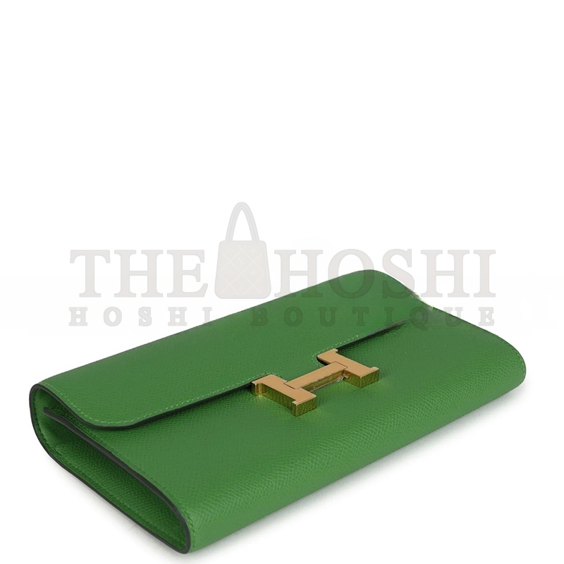 H**me5 CONSTANCE WALLET TO GO VERT YUCCA EPSOM GOLD HARDWARE 436571 (20*11*4cm) Master Quality