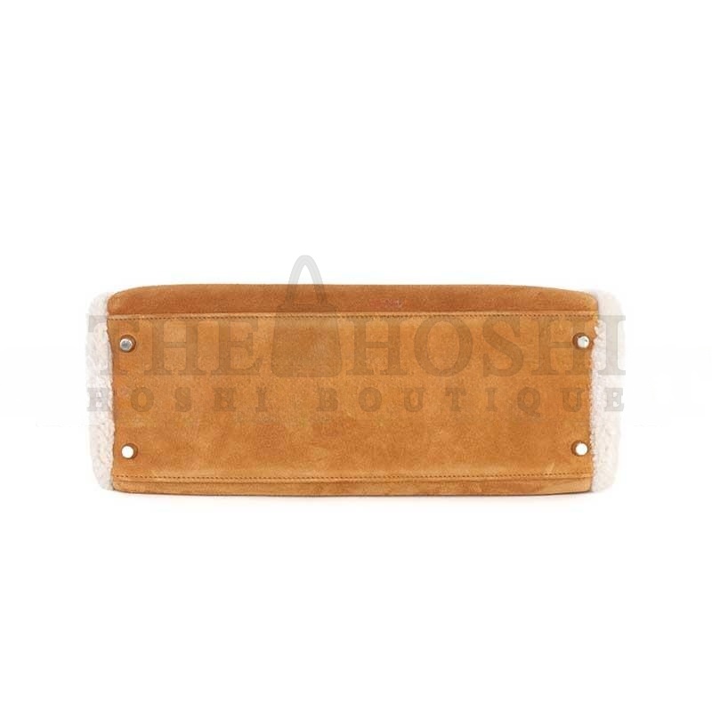 H**me5 KELLY 35 TEDDY PLUSH SWIFT CHAMOIS  ALEZAN PALLADIUM HARDWARE (35*25*12cm) Master Quality
