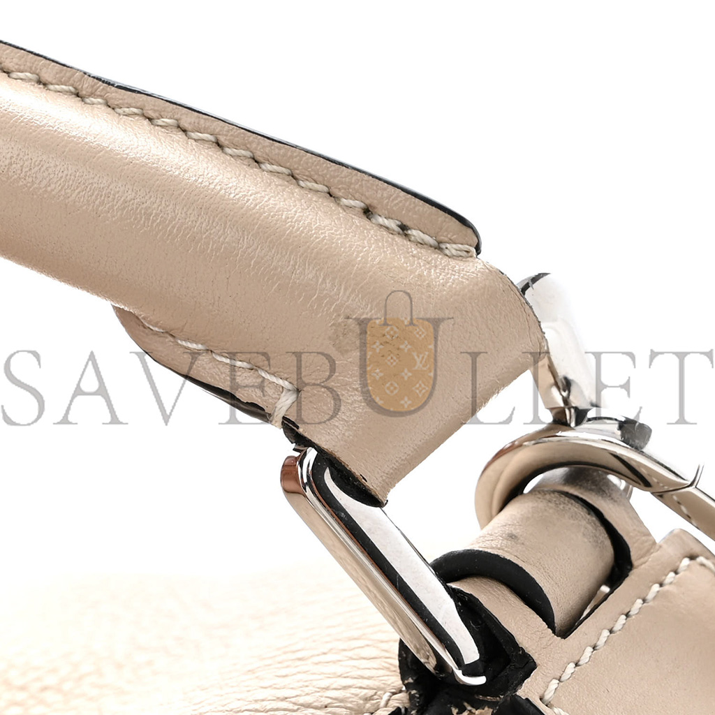 L0ew* GRAINED CALFSKIN SMALL PUZZLE BAG SAND (24*16.5*10.5cm) Master Quality