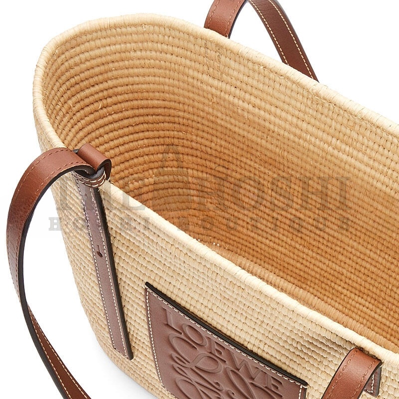 L0ew* QUARE BASKET TOTE BAG IN RAFFIA A223099X02-9943 (27*20*10cm) Master Quality