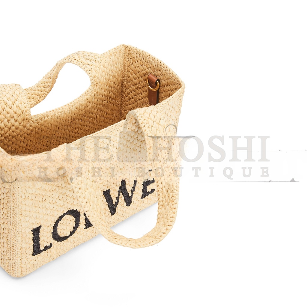 L0ew* SMALL FONT TOTE IN RAFFIA A685B59X03 (24*19.5*11cm) Master Quality