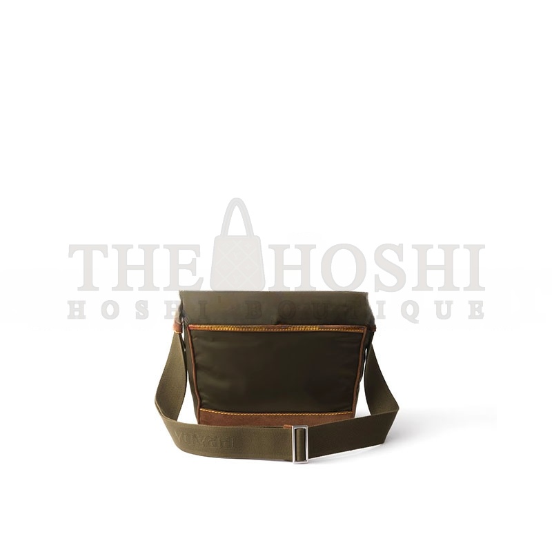 Pra*a MEDIUM RE-NYLON AND SUEDE SHOULDER BAG 2VD066 (20*19*10cm) Master Quality