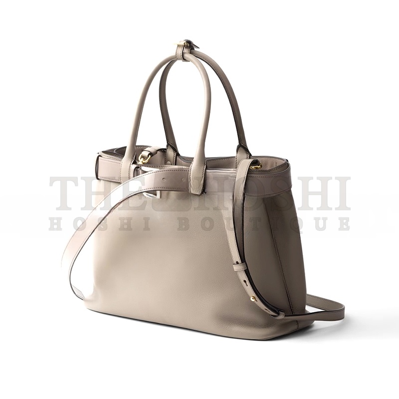 Pra*a BUCKLE LARGE LEATHER HANDBAG WITH BELT 1BA416 (37.5*27.5*14cm) Master Quality
