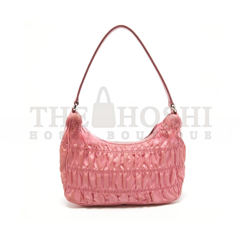 Pra*a MINI BAGNYLON AND SAFFIANO LEATHER PINK 1NE204 (22*13*6cm) Master Quality