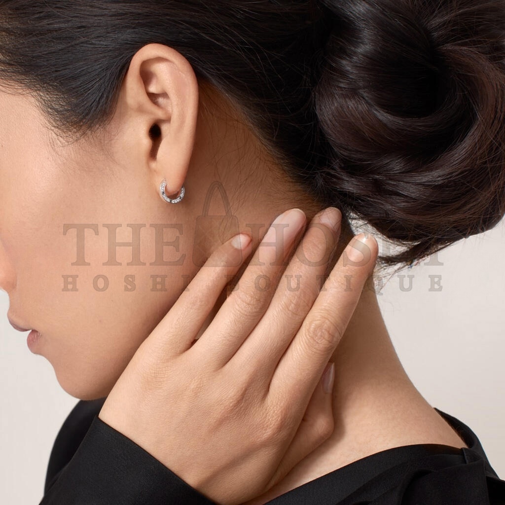 Ca*t1er LOVE 18K WHITE GOLD, D1am0nd EARRING, PAVED WITH D1am0ndS B8301424 Master Quality