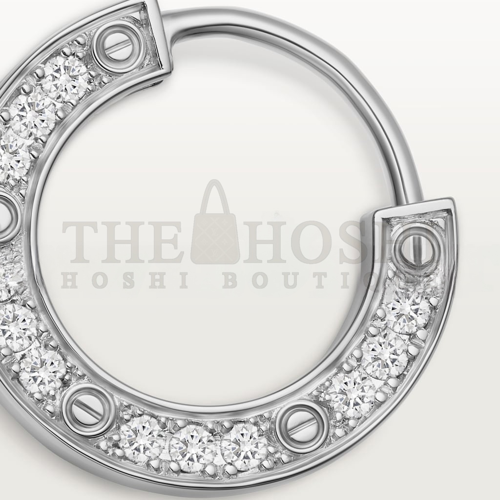 Ca*t1er LOVE 18K WHITE GOLD, D1am0nd EARRING, PAVED WITH D1am0ndS B8301424 Master Quality