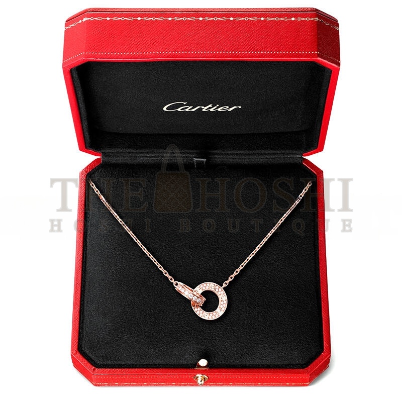 Ca*t1er LOVE NECKLACE, PAVED B7224528 Master Quality