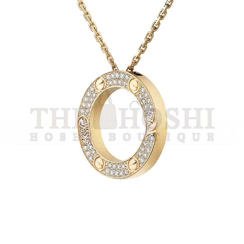 Ca*t1er LOVE NECKLACE, PAVED B7058400 Master Quality