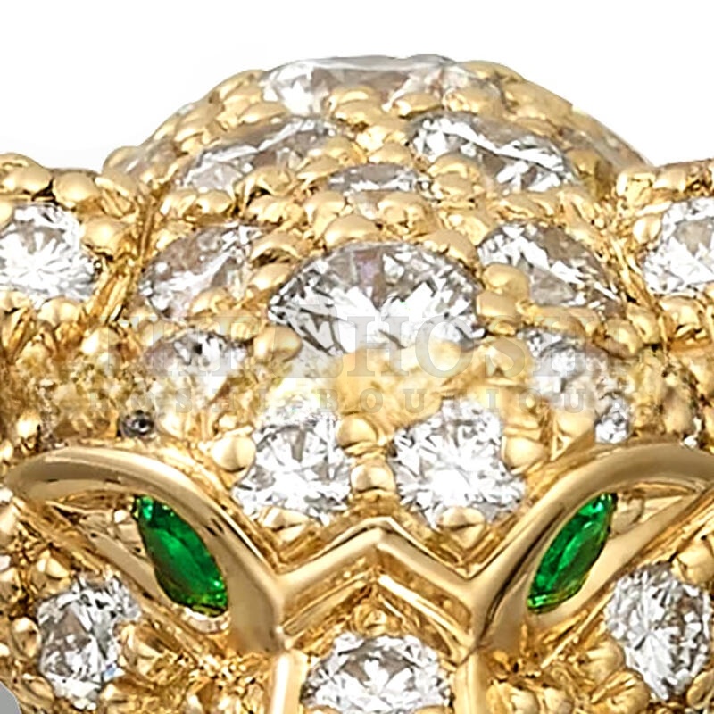 Ca*t1er PANTHÈRE DE Ca*t1er RING, SMALL MODEL, SEMI-PAVED N4765800 Master Quality