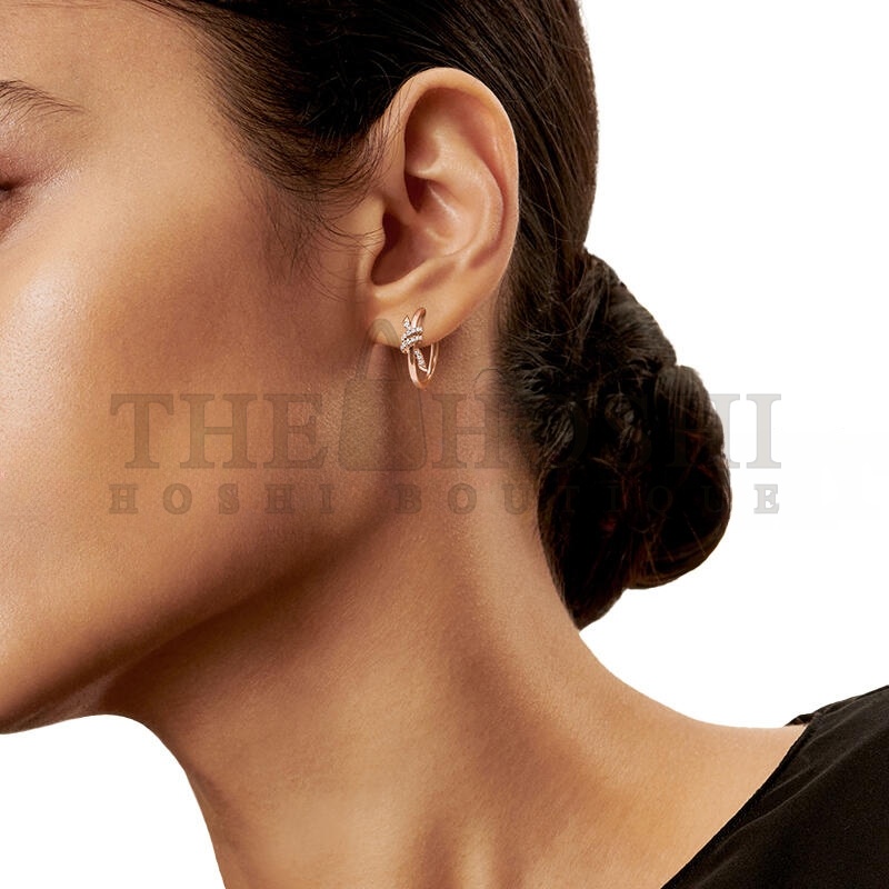 T*f*ny KNOT HOOP EARRINGS IN ROSE GOLD WITH D1am0ndS 75123604 Master Quality
